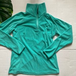 Womens Columbia turquoise fleece pullover half zip size large